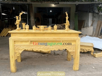 Bàn thờ gỗ mít chân 12