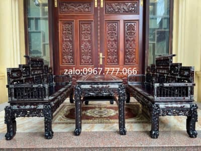 trường kỷ ngũ sơn song tiện khảm