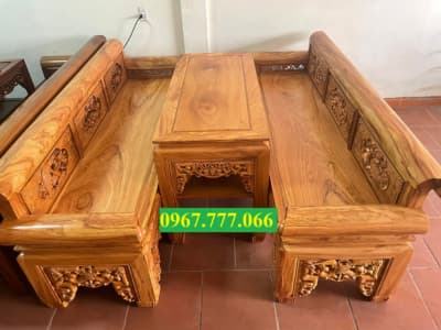 trường kỷ sen cò gỗ gõ đỏ 