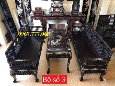 trường kỷ song tiện chân móng khảm ốc