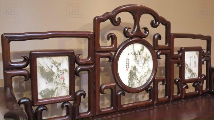 bàn ghế móc mỏ 6 món gỗ gụ