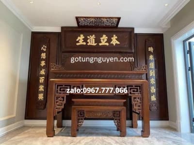 vách thờ gỗ gụ