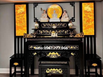 vách thờ gỗ gụ